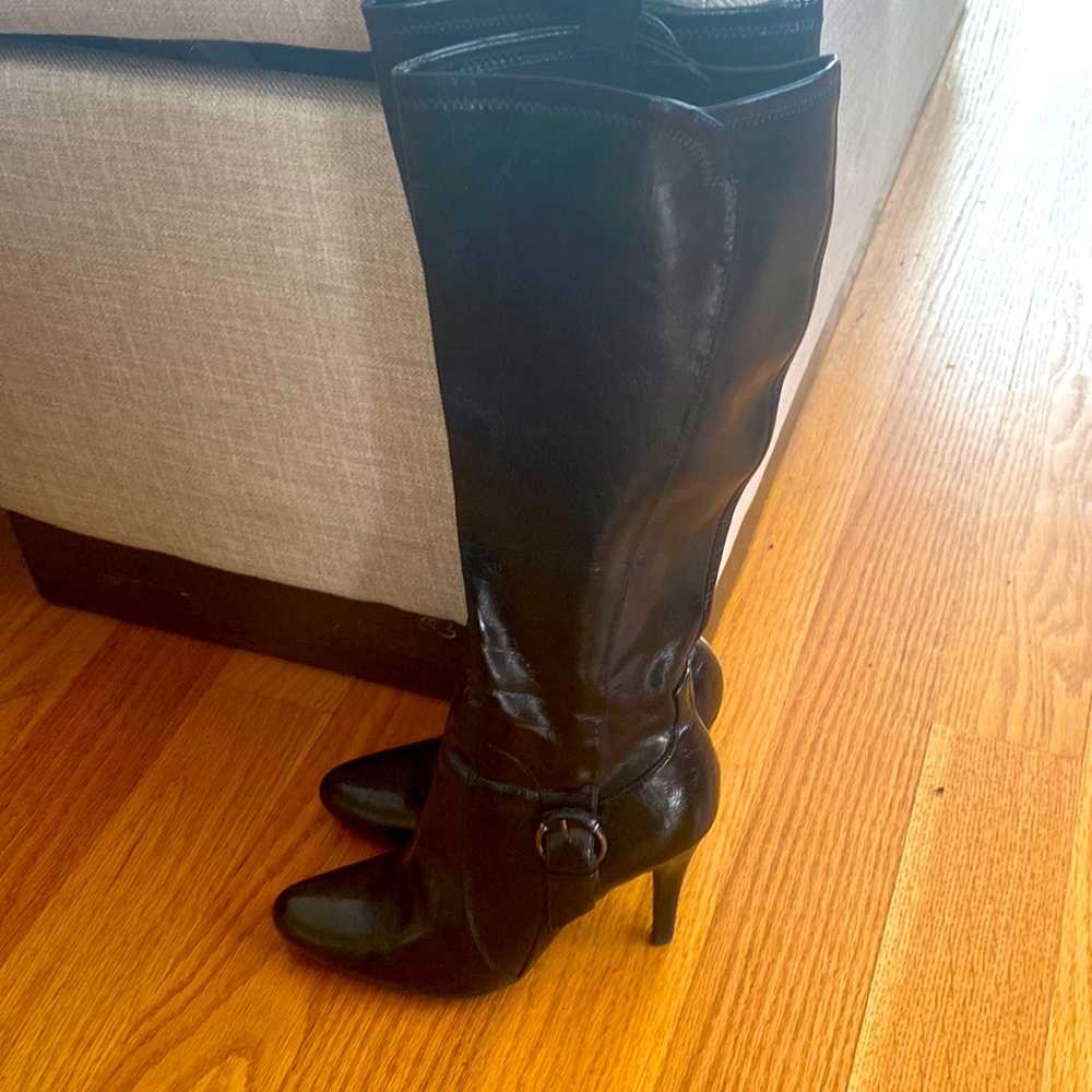 Black high heel boots